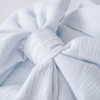 Одеяло на выписку KiDi Муслиновое с бантом на резинке летнее, голубой 90х90 см