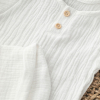 Летний комплект рубашка и шорты Муслин, молоко, размер 24, рост 74-80 см