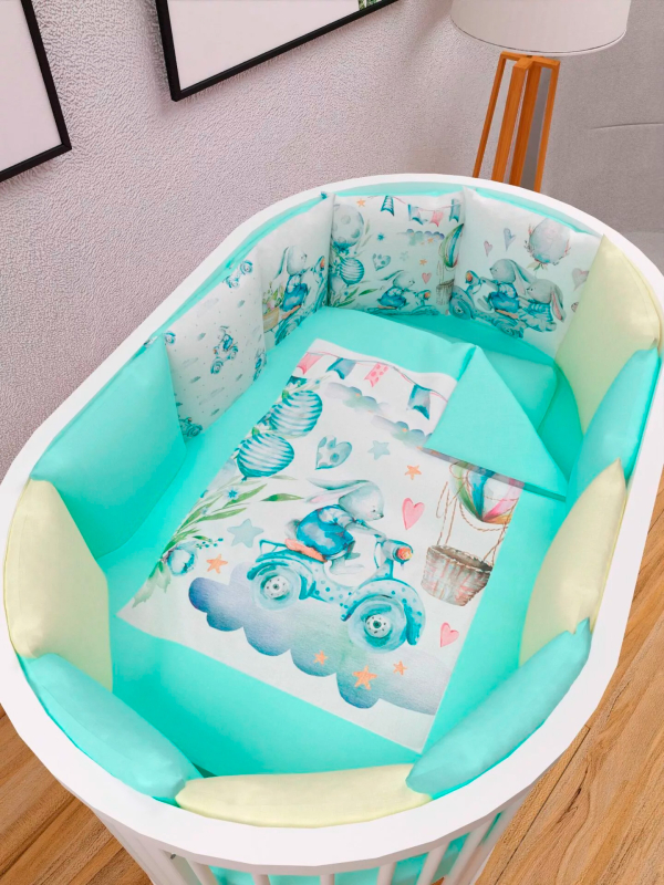 Комплект в кроватку AmaroBaby Magical Dreams 17 предметов: 5+12 подушек бортиков, голубой