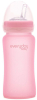 Стеклянная бутылочка-поильник с трубочкой с защитным силиконовым покрытием Everyday Baby светло-розовый 240 мл