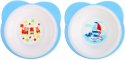 Набор детской посуды Mum&Baby тарелка на присоске 250 мл вилка, ложка, цвет голубой Микс