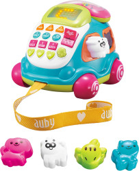 Развивающая игрушка сортер-каталка Телефон Ауби, свет и звук