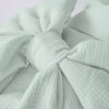 Одеяло на выписку KiDi Муслиновое с бантом на резинке летнее, полынь 90х90 см