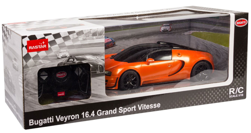 Гоночная машина Rastar Bugatti Veyron Grand Sport Vitesse (53900) 1:18 оранжевый