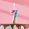 Свеча Страна Карнавалия для торта цифра День рождения цифра 7, 12 см