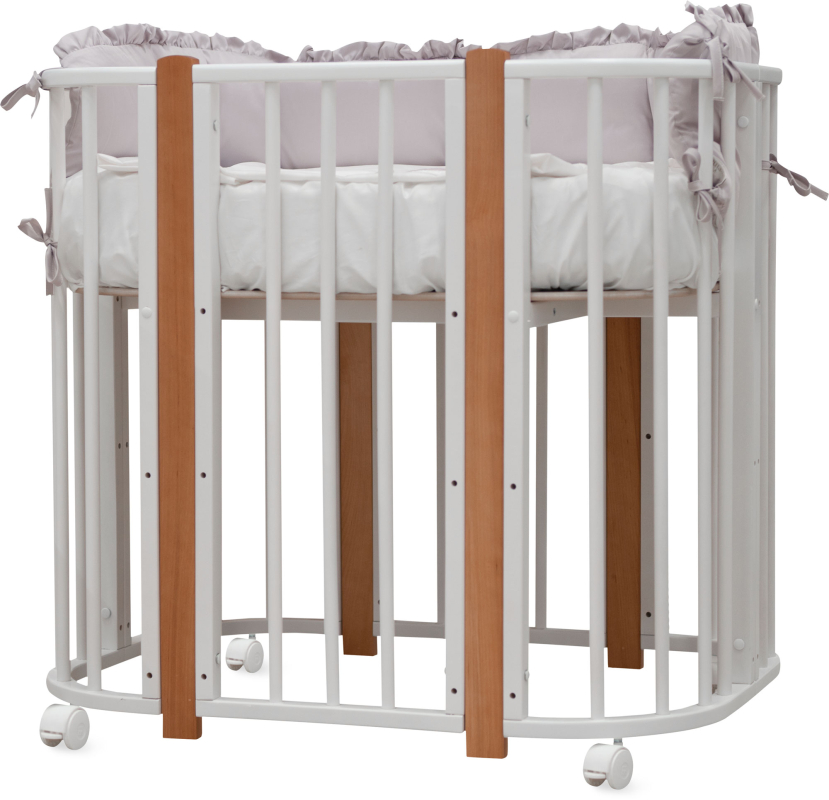 Кроватка детская Incanto Nuvola Lux New цвет белый стойки бук