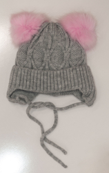 Головной убор детский Чудо-Кроха шапка Cz-117 серо-розовый 42-44