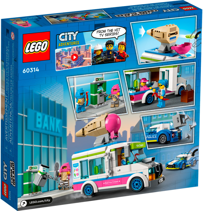 Конструктор Lego City 60314 Погоня полиции за грузовиком с мороженым