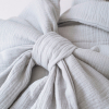 Одеяло на выписку KiDi Муслиновое с бантом на резинке летнее, серый 90х90 см