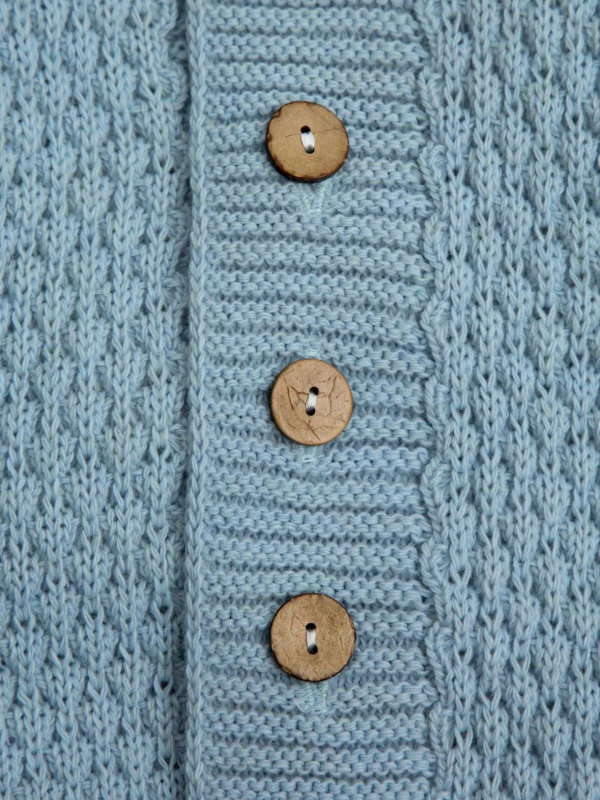 Комбинезон детский Amarobaby Pure Love Wool вязаный, голубой 68