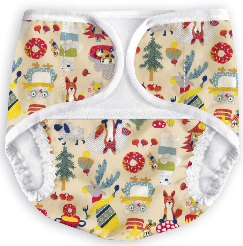 Multi-diapers подгузники-трусики с карманом для вкладыша размер А (3-6кг.) Лисы
