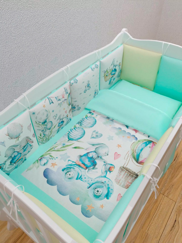 Комплект в кроватку AmaroBaby Magical Dreams 17 предметов: 5+12 подушек бортиков, голубой