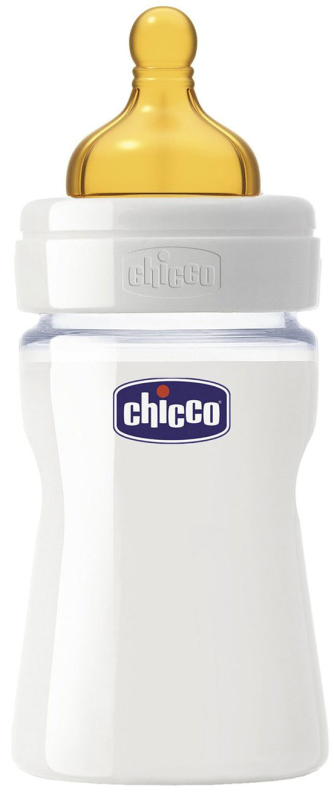 Бутылочка с латексной соской Chicco Well-Being Glass 150 мл 0m+
