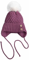 Шапочка детская AmaroBaby Pure Love Wool вязаная, утепленная, розовый, 40-42