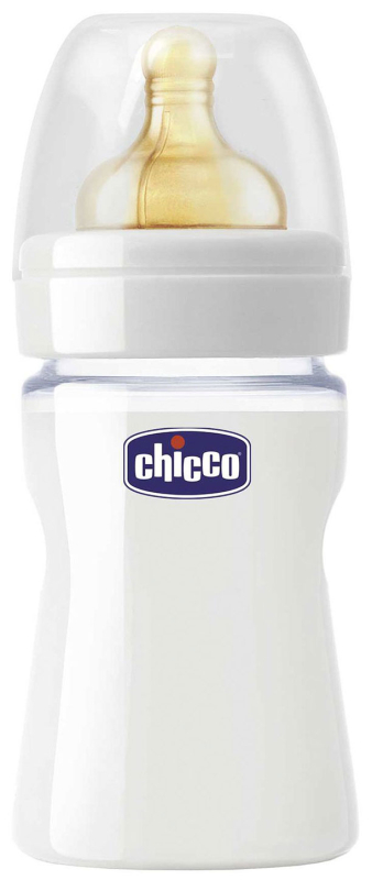 Бутылочка с силиконовой соской Chicco Well-Being Glass 150 мл 0m+