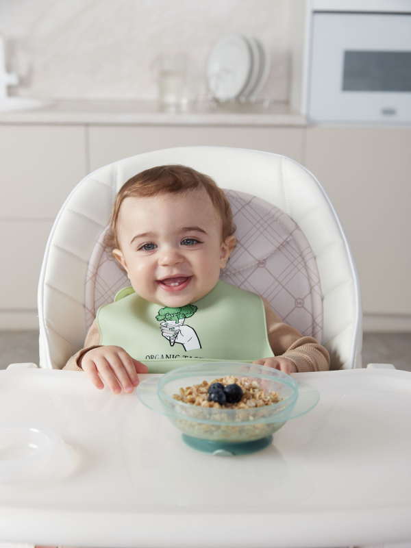 Тарелка Happy Baby на присоске с крышкой olive
